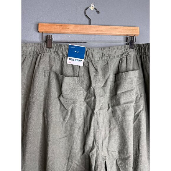 Old Navy High Rise Plus Size XXL Pull-On Linen Blend Crop Pants Pockets - Picture 14 of 15